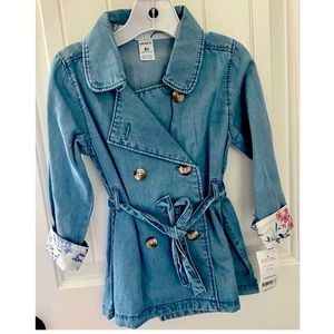 New. Carters toddler girl denim trench jacket
